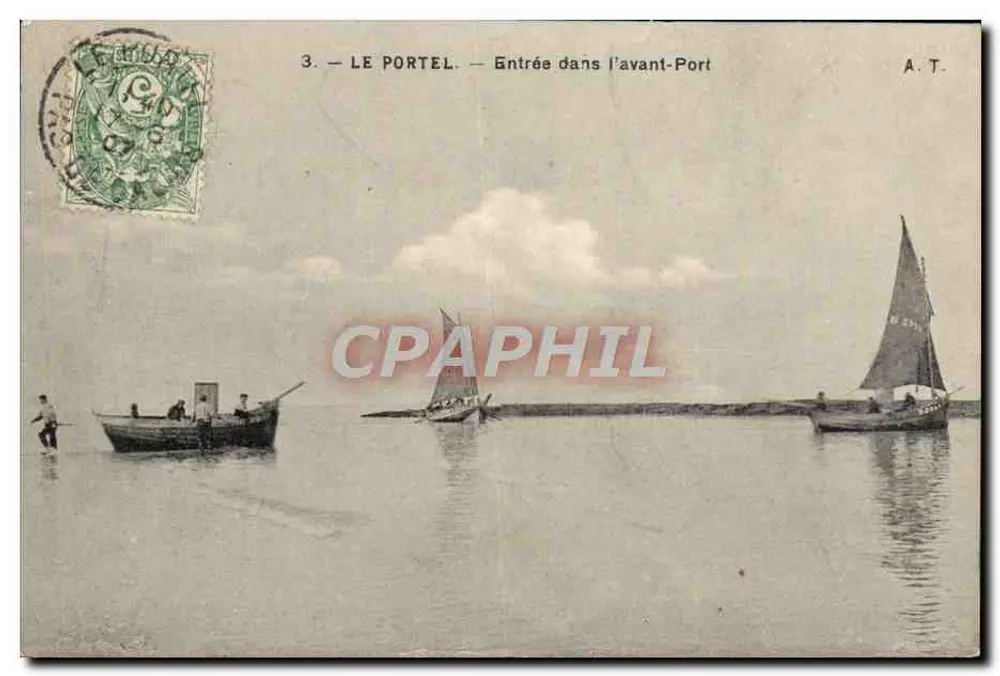 Le Portel — Einfahrt in den Hafen — A.T. - Vorderseite