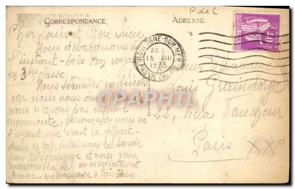 Le Portel (P.-de-C.) — Aspecto Geral da Praia — n° 177 - Verso