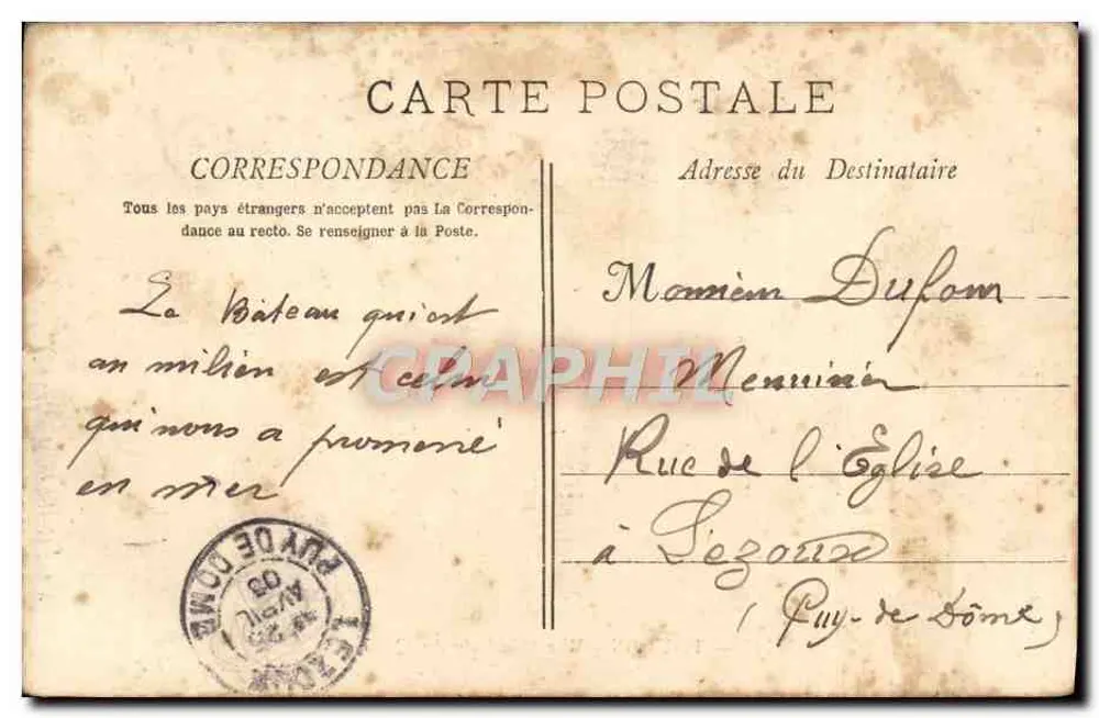 Toulon — Vue Générale du Quai — A. Bougault, n° 702 - Verso