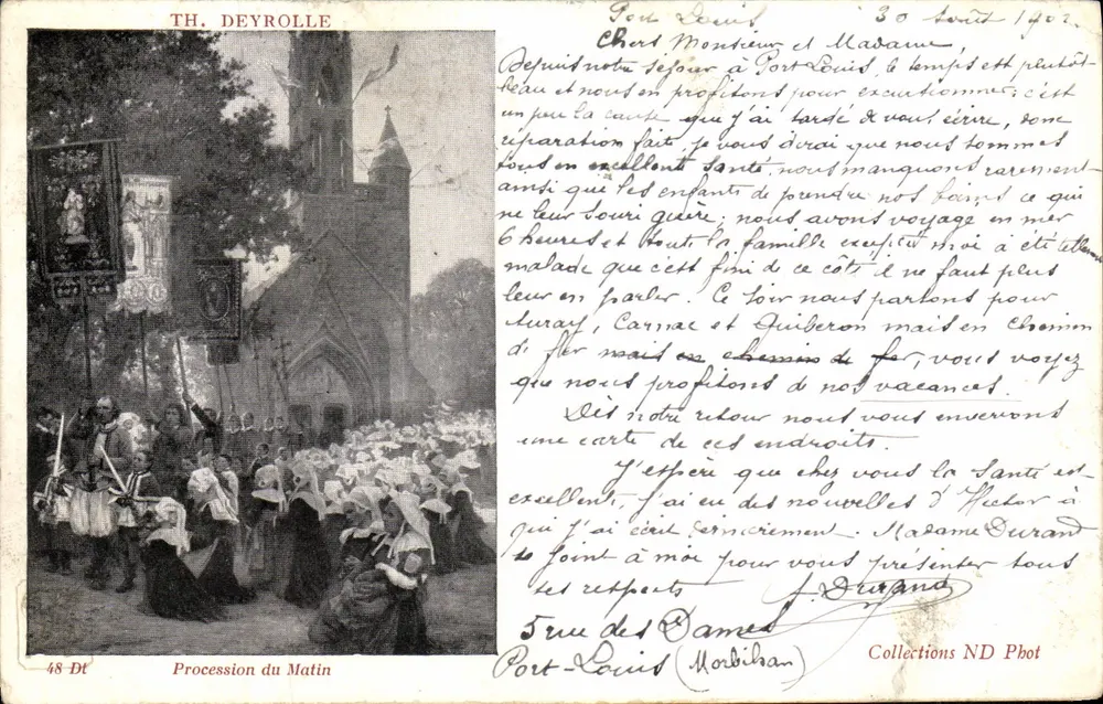 Processione del Mattino — Port-Louis (Morbihan) — TH. DEYROLLE, n°48 Dt - Recto