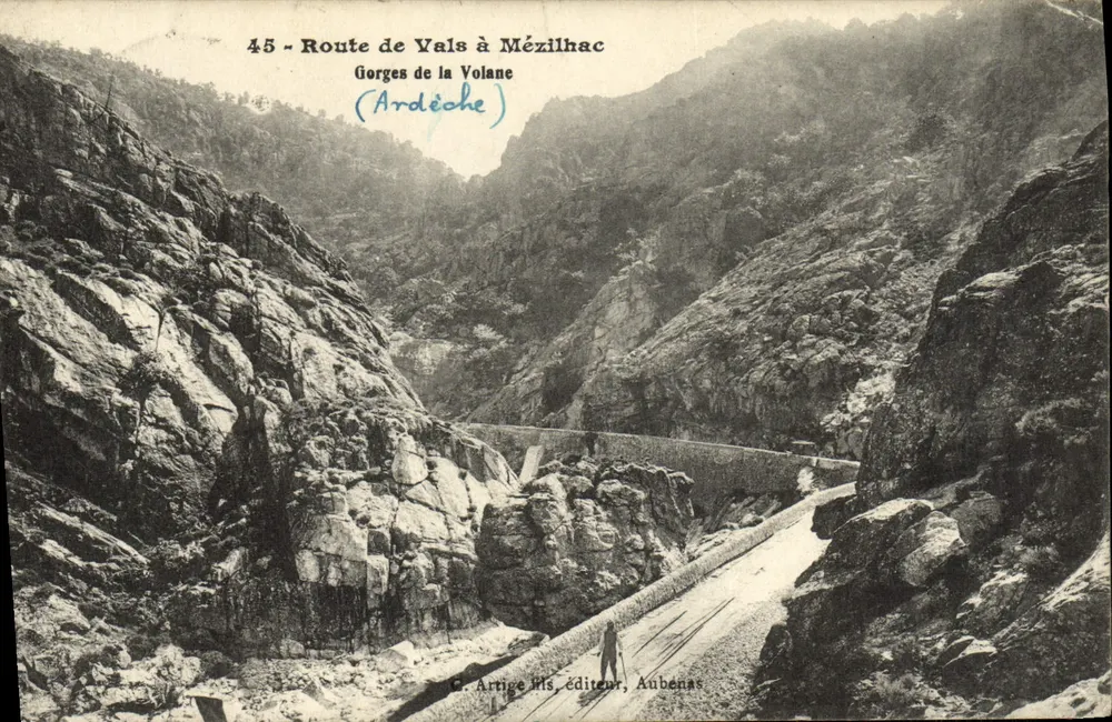 Gorges de la Volane — Straße von Yals nach Mézilhac — Verlag Artige fils, Aubenas - Vorderseite