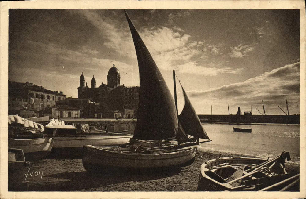 Hafen von Saint-Raphaël — Ansicht des Hafens und Notre-Dame de la Victoire — Yvon - Vorderseite