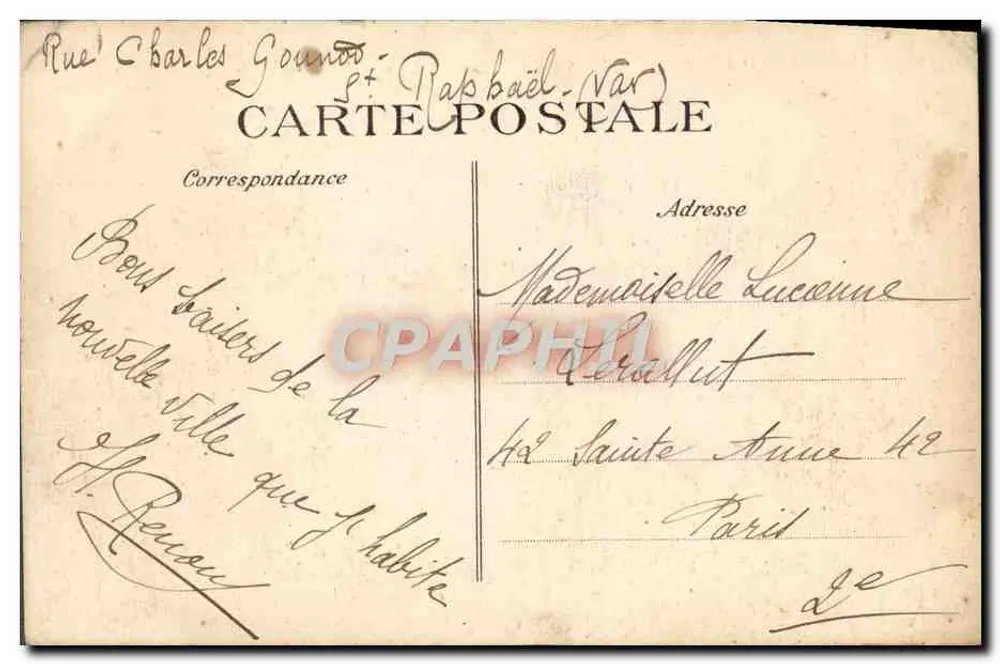 Saint-Raphaël — Der Eingang zum Hafen, gesehen von der Strand — Côte d'Azur - Rückseite