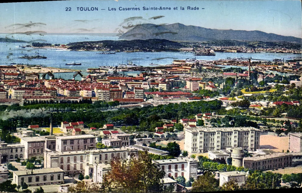 Toulon — Die Kasernen Sainte-Anne und der Hafen — Édition Léon Bara - Vorderseite