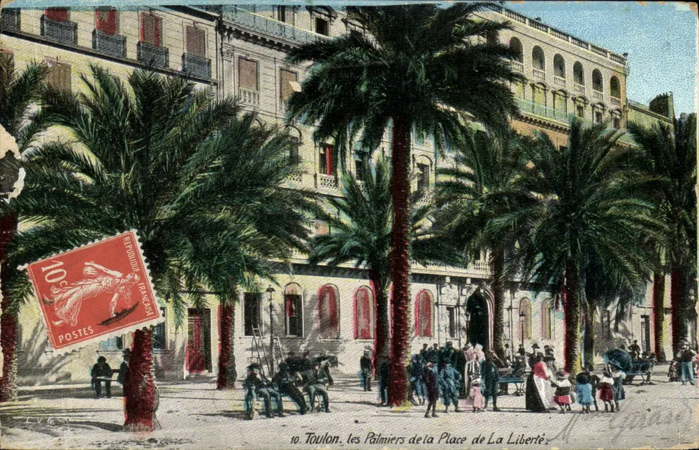 Toulon. Die Palmen auf dem Platz der Freiheit — Verleger LV&Co, n°10 - Vorderseite