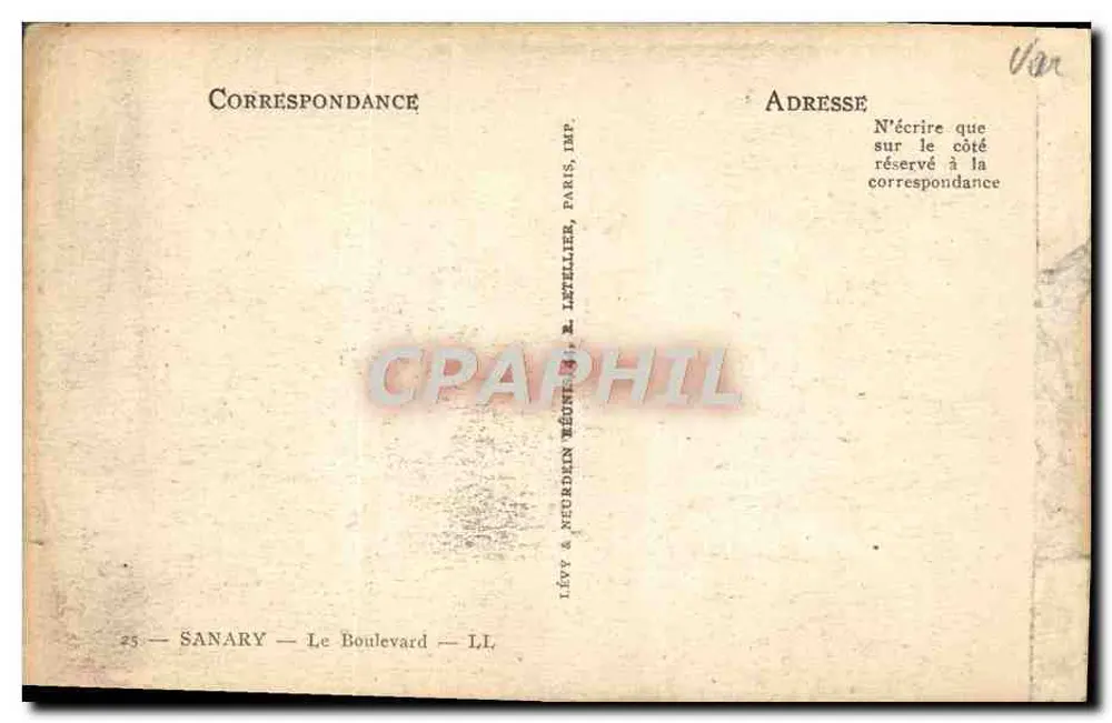 Sanary-sur-Mer — Bulwar — wydawca Lévy & Neurdin - Rewers