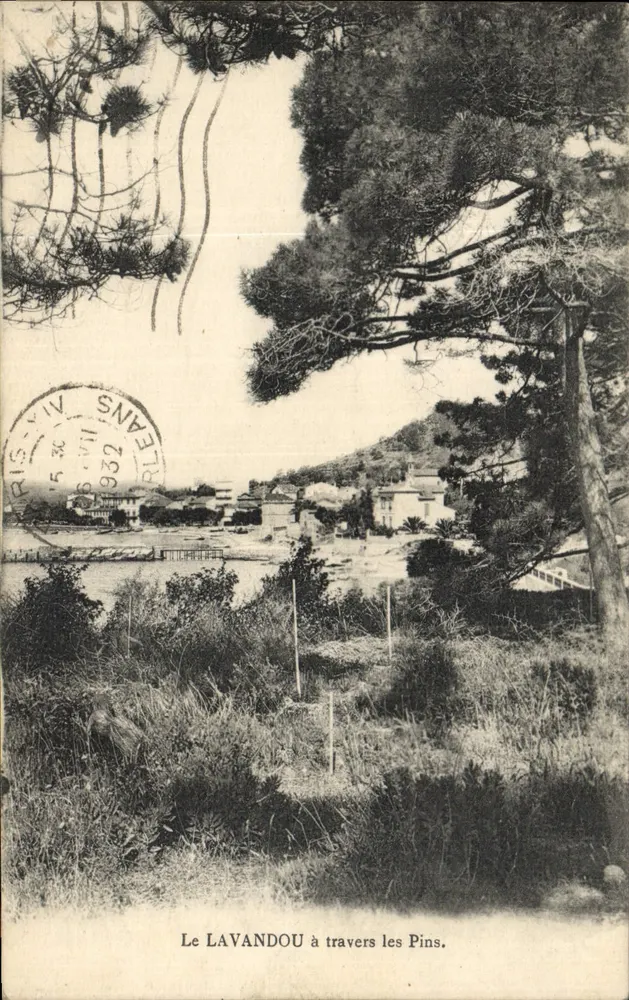 Het LAVANDOU door de Pijnbomen — panoramische uitzicht — Hue, uitgever - Voorkant