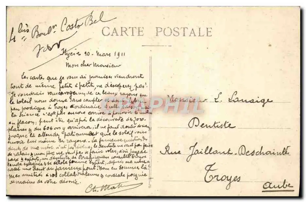 Hyères — Aleja Beauregard — Wyd. Poullan - Rewers