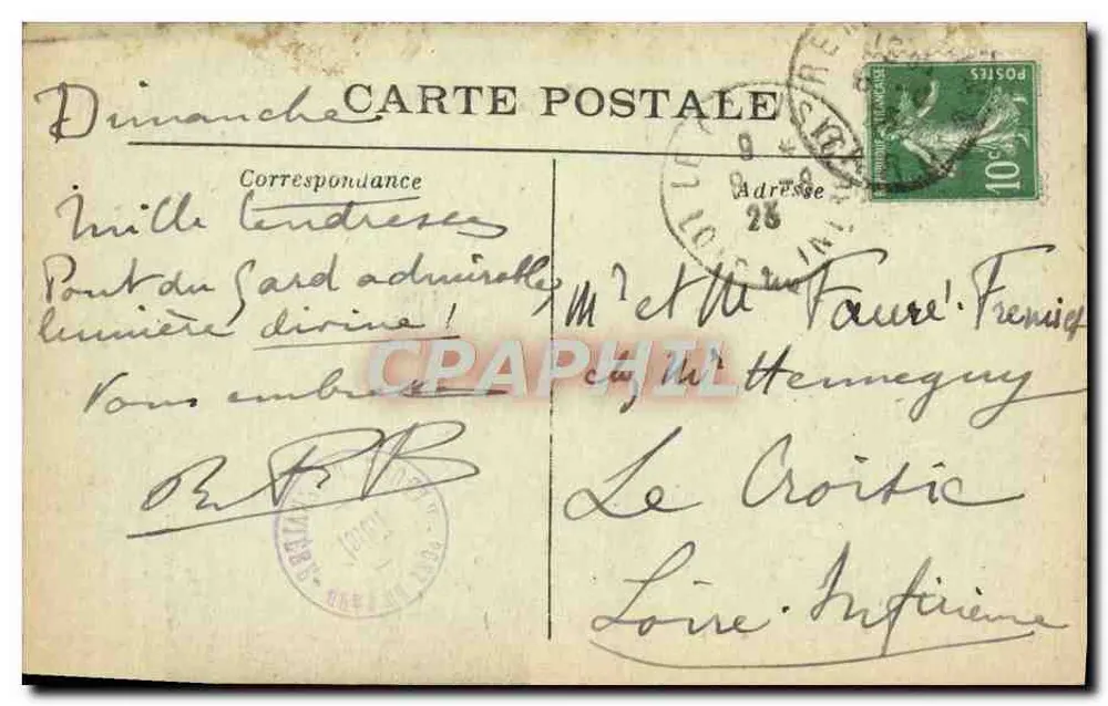 Extrema ocidental do Pont du Gard — E. Labouret, n° 27 - Verso