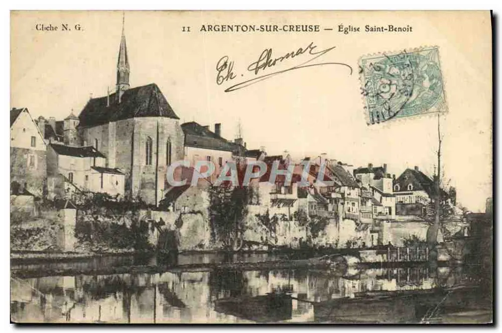 Argenton-sur-Creuse — Église Saint-Benoît — éditeur Clèche N. G. - Frente