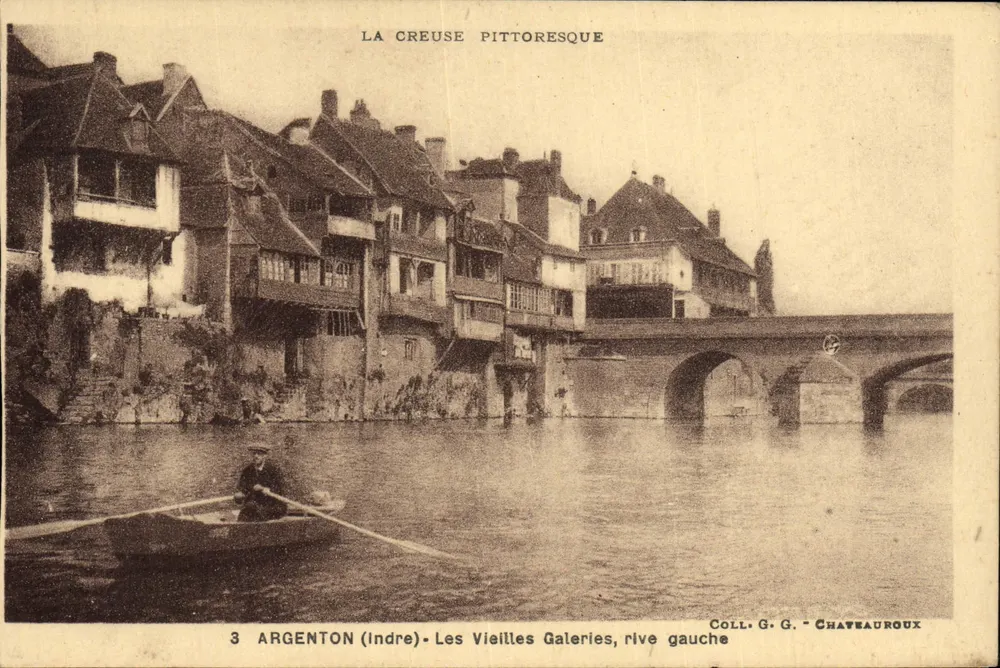 Argenton (Indre) — Les Vieilles Galeries, linkes Ufer — Coll. G.G. Châteauroux - Vorderseite