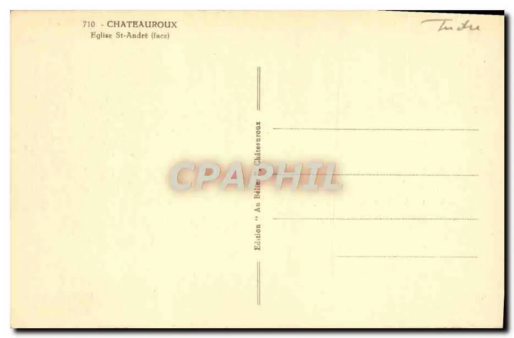 Châteauroux — Igreja de São André — Edição Au Pélier - Verso