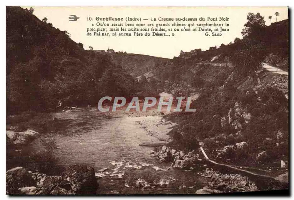 Gargilesse (Indre) — Die Creuse über dem Schwarzen Brücke — G. Sand - Vorderseite