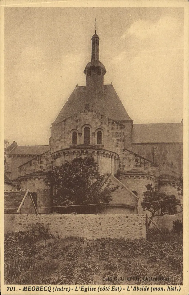 MEOBECQ (Indre) - L'Église (côté Est) - L'Abside (mon. hist.) - Frente