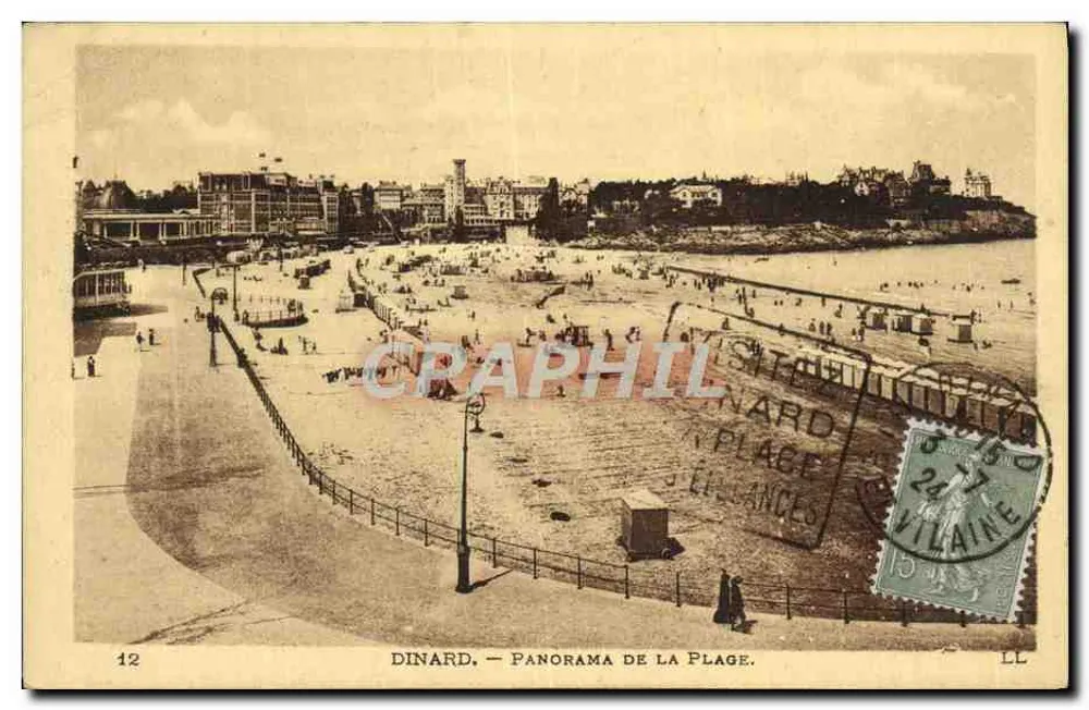 Dinard — Panorama de la Plage — éditeur LL, n°12 - Frente