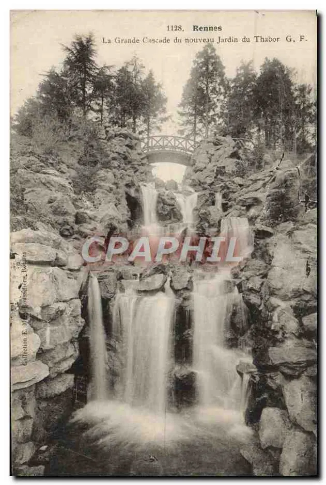 Die Große Wasserfall des neuen Jardins du Thabor – Rennes – G. F. n°1128 - Vorderseite