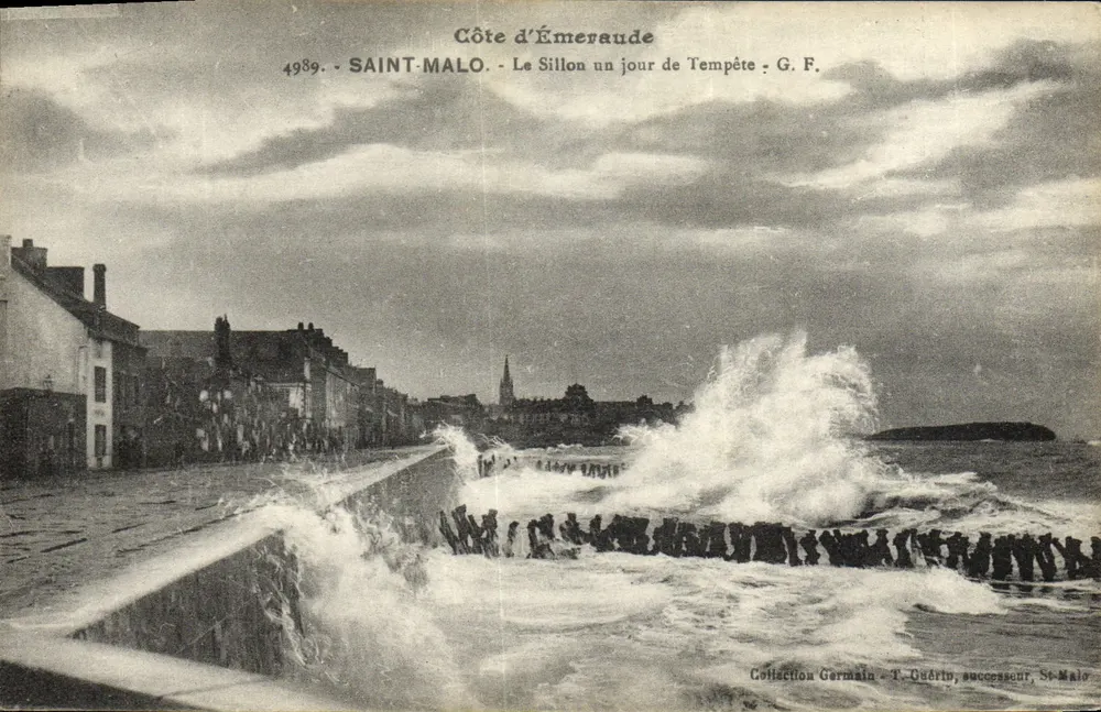 Saint-Malo - Côte d'Émeraude an einem stürmischen Tag - G. F. - Sammlung Germain - T. Guérin, Nachfolger, St-Malo - Vorderseite