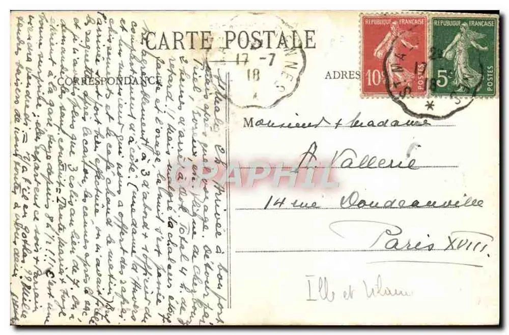 Saint-Malo - Côte d'Émeraude an einem stürmischen Tag - G. F. - Sammlung Germain - T. Guérin, Nachfolger, St-Malo - Rückseite