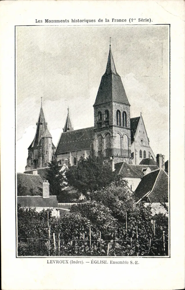 Levrux (Indre) — Kirche. Ensemble S.E. — Die Denkmäler Frankreichs (1. Serie) - Vorderseite