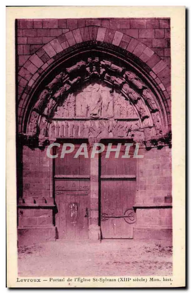 Levrroux — Portal de la Iglesia de San Silvano (siglo XIII) — Mon. hist. — Edición ARGRA Toulouse - Anverso