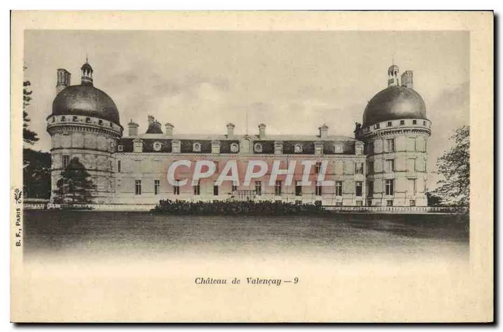 Castelo de Valençay — vista panorâmica — B. E. J. Paris 9 - Frente