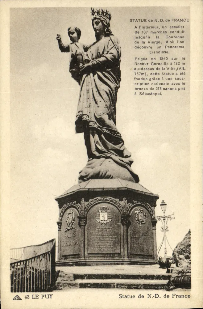 Statue der Notre-Dame de France — Le Puy — Cie des Arts Photographiques, Straßburg - Vorderseite