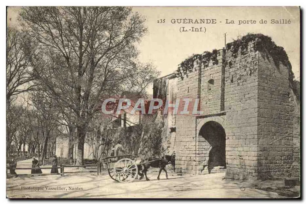 Guérande - La porte de Saillé — éditeur Phototypie Vassellier, Nantes, n° 235 - Frente
