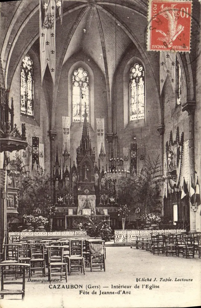 Cazaubon (Gers) — Innenansicht der Kirche — Fest zu Ehren von Jeanne d'Arc — Verlag Domergue - Vorderseite