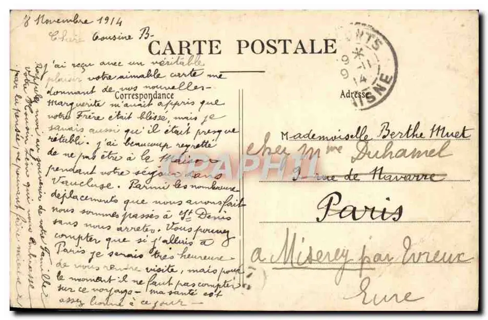 Coucy-le-Château — Porte do Parc — editor Jumelet, em Vailly-sur-Aisne, n° 5370 - Verso