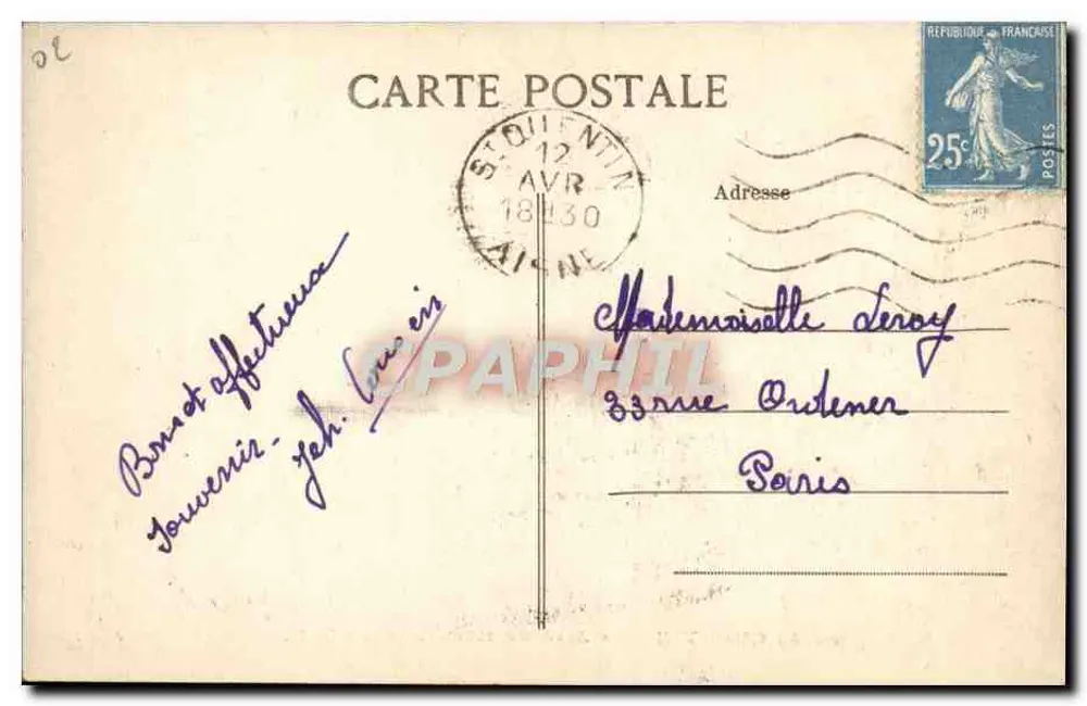 St-Quentin — O Jardim de Horticultura — L. D. — n°20 - Verso
