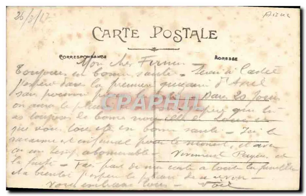 Armentières (Aisne) — Die Ruinen des Schlosses und der See — Ed. J. B. - Rückseite