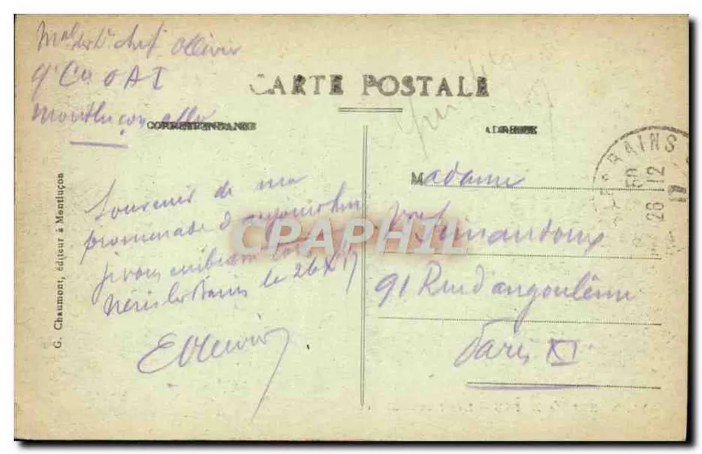 NÉRIS-les-BAINS — As Lavadeiras — G. Chaumont, editor, n°331 - Verso