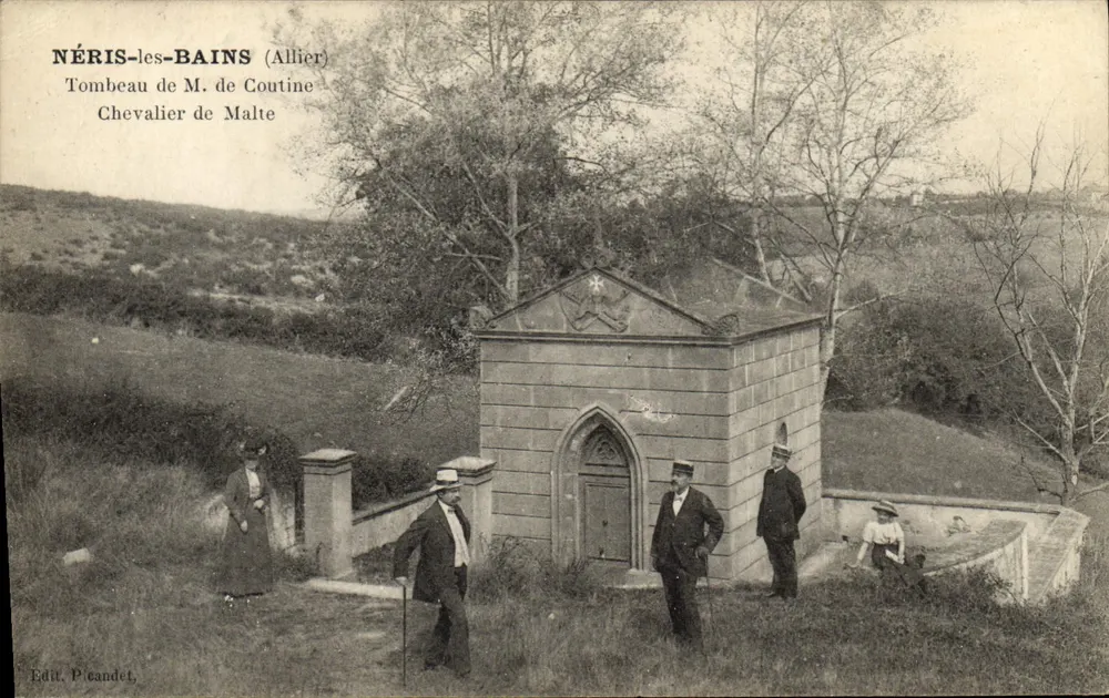 Néris-les-Bains (Allier) — Túmulo do Sr. de Coutine Cavaleiro de Malta — Edição Picandet - Frente
