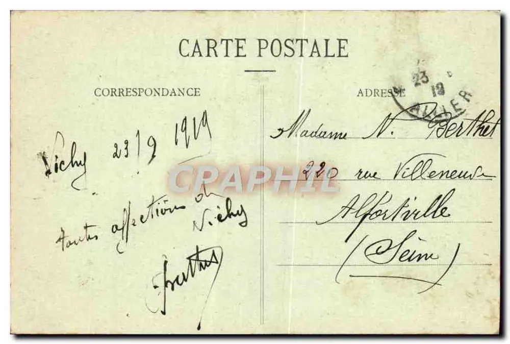 Vichy — Marquise und Theater des Casinos — anonymer Verleger, n° 620 - Rückseite