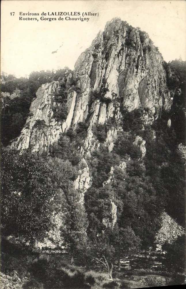 Umgebung von LALIZOLLES (Allier) — Felsen, Schluchten von Chouvigny — n°17 - Vorderseite