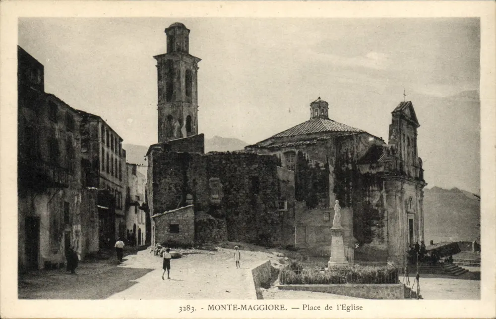Monte-Maggiore — Praça da Igreja — Edição La Cigogne, Ajaccio - Frente