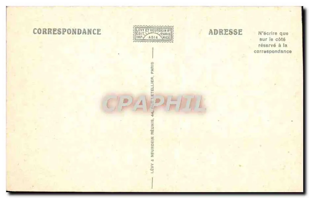 Pino — Cap Corse — LL. — Editor Lévy & Neurdein, Paris - Verso