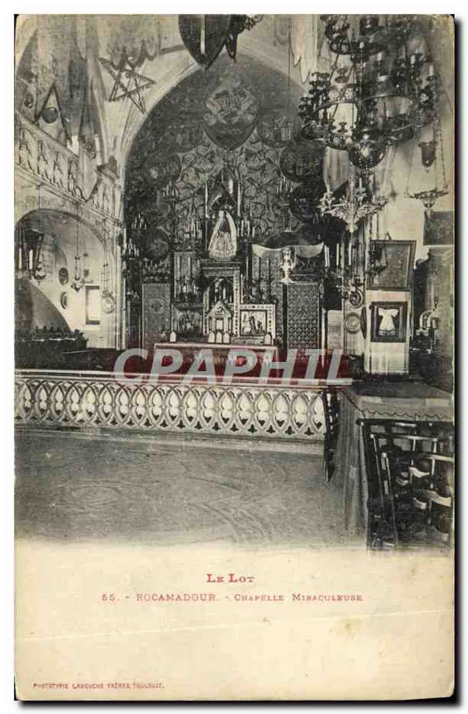 Rocamadour - Capela Milagrosa — Fototipia Lasouche Frères, Toulouse, n° 55 - Frente