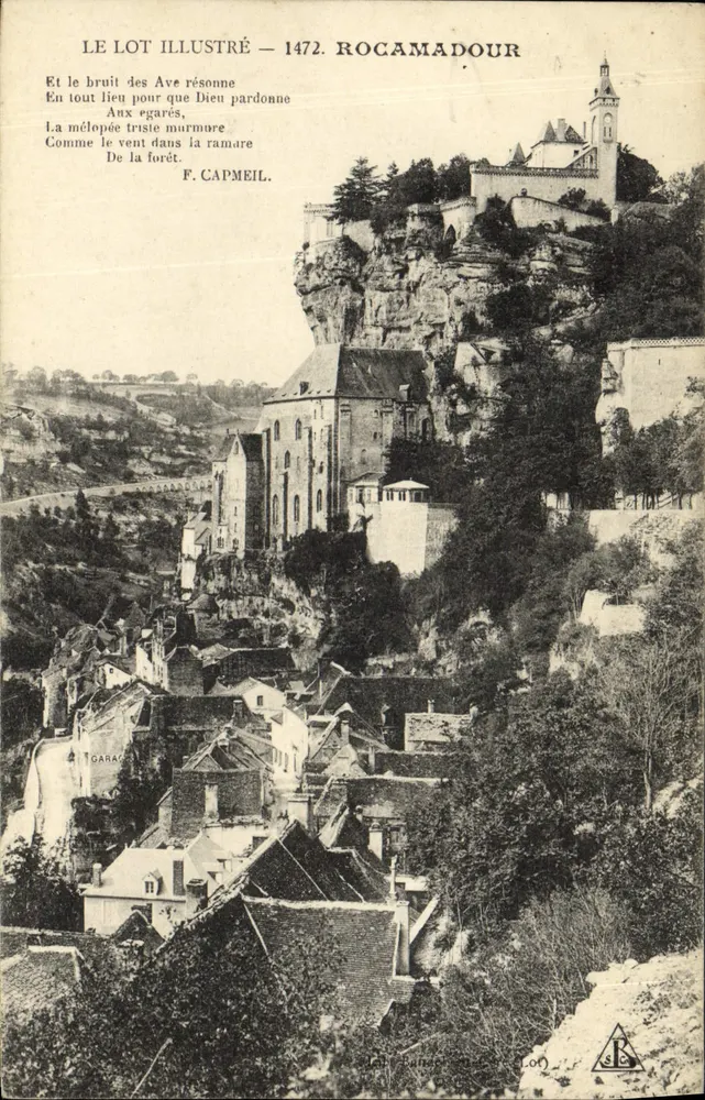 Rocamadour — Igreja situada em falésia — Editor Le Lot Illustré, n° 1472 - Frente