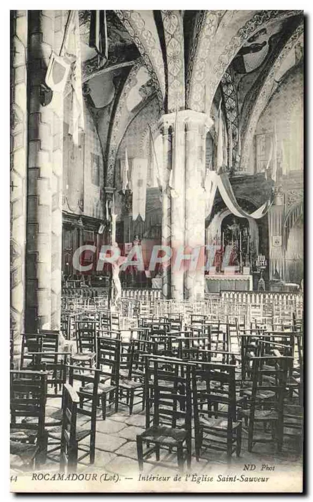 Rocamadour (Lot) — Innenansicht der Kirche Saint-Sauveur — ND Phot - Vorderseite