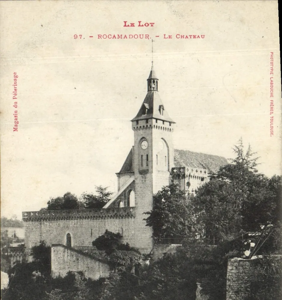 Rocamadour — O Castelo — Fototipia Labouche Frères, Toulouse - Frente