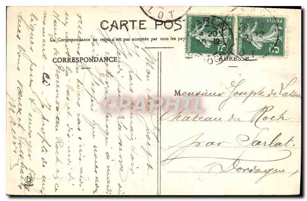 Toulours — Ansicht vom Pont Henri IV — Verlag Nascot - Rückseite