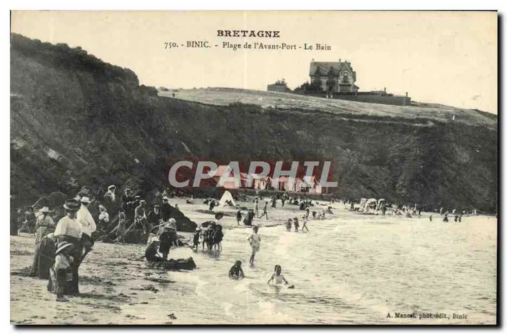 Bretanha - Binic - Praia do Avant-Port - Le Bain — A. Manoel, fot. edit., Binic - Frente