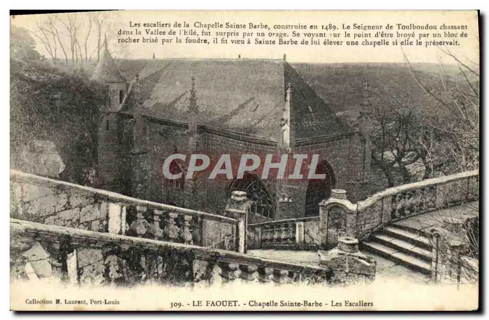 Die Treppen der Kirche Sainte-Barbe - LE FAOUET - Sammlung H. Laurent, Port-Louis - Vorderseite