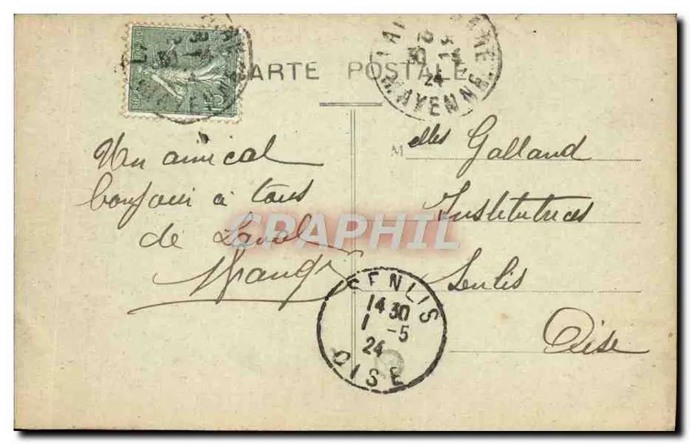 Laval (Mayenne) — A Vista do Palácio de Justiça — editor A Pacory, Rennes - Verso
