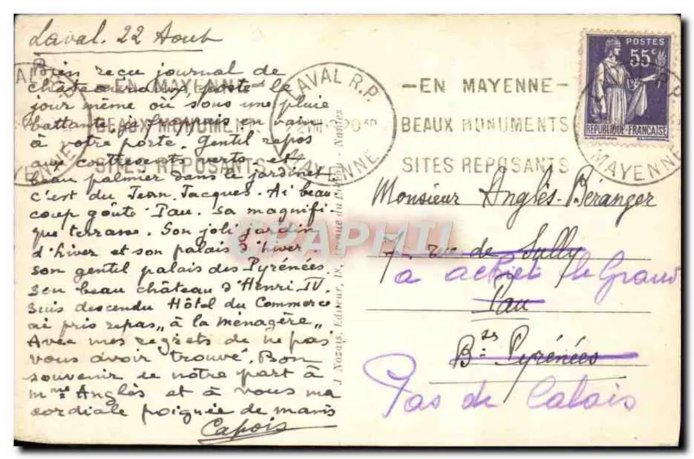 Laval - Mayenne - O Donjon do Velho Castelo Século XII - Mozais - Verso