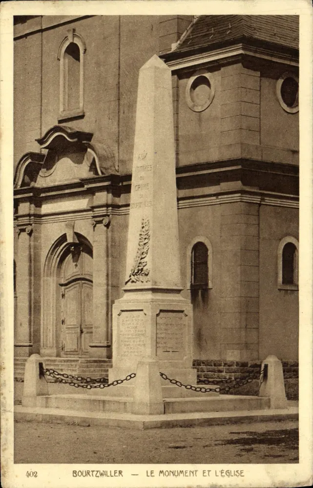 Bourtzwiller — Het monument en de kerk — Braun & Cie, Dornach (Haut-Rhin) n°402 - Voorkant