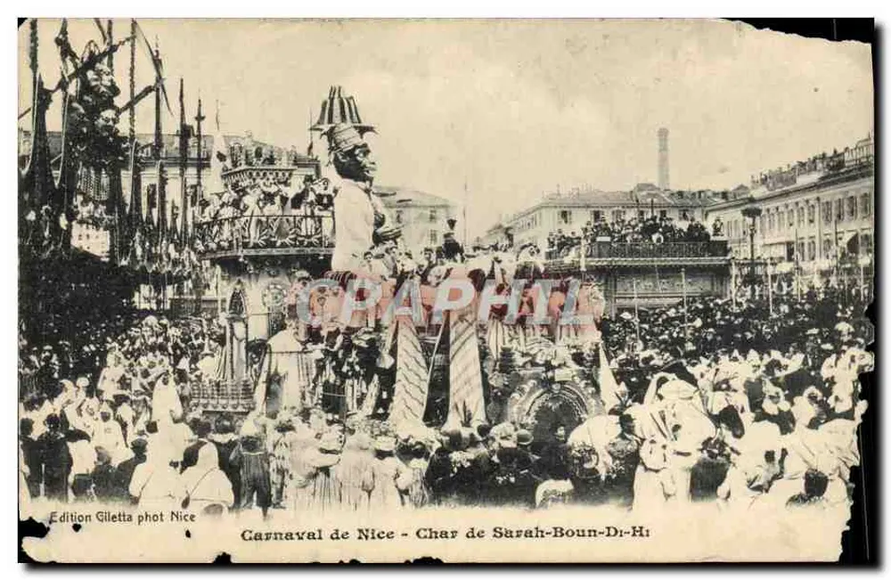 Carnaval de Nice — Char de Sarah-Boun-Di-Hi — Edition Giletta phot Nice - Recto
