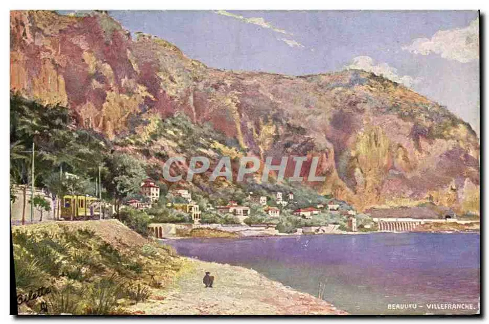 Beaulieu-Villefranche — Vista do lago e das falésias — Oilette, série n°45 - Frente