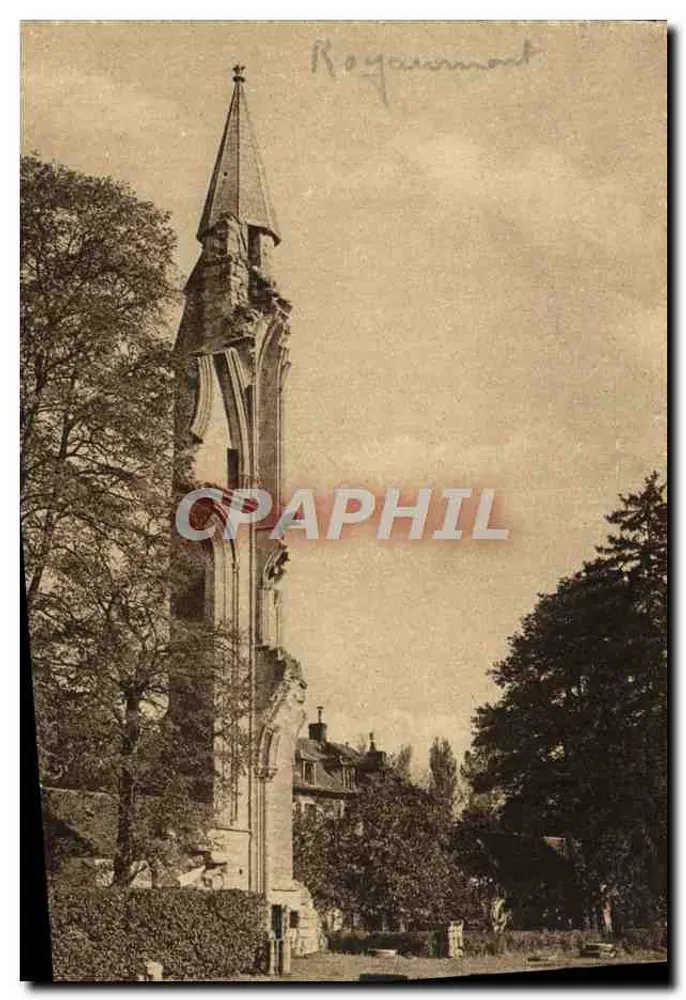 Ruínas da Abadia de Royaumont — Torre da Escama — Editor G. Barrand, Liège - Frente